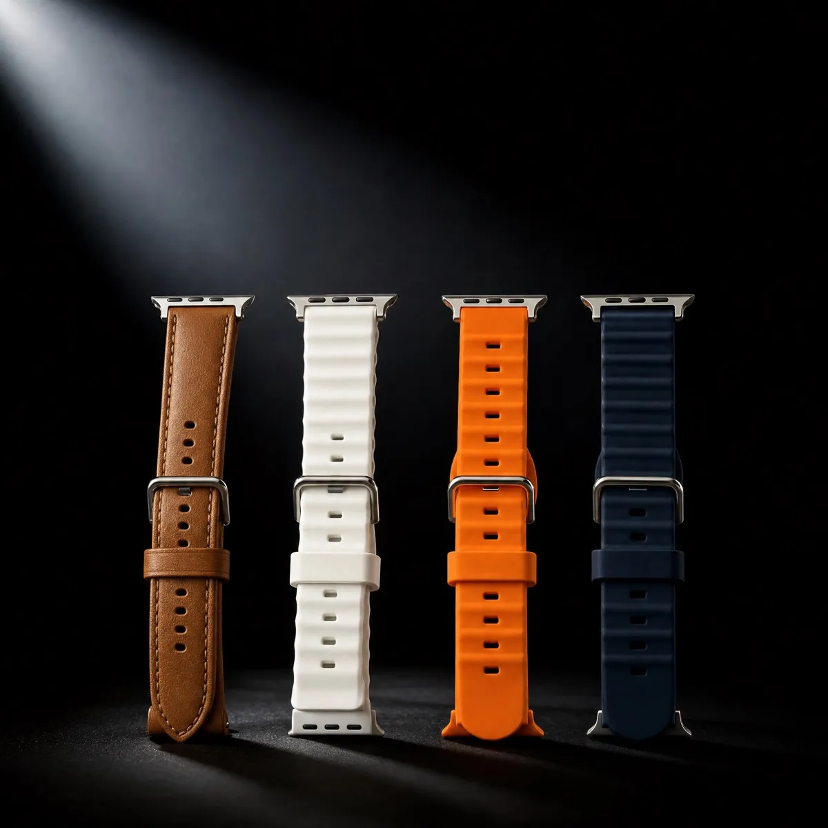 Pulseiras do kit Ultra 3 AI 5G em variação laranja