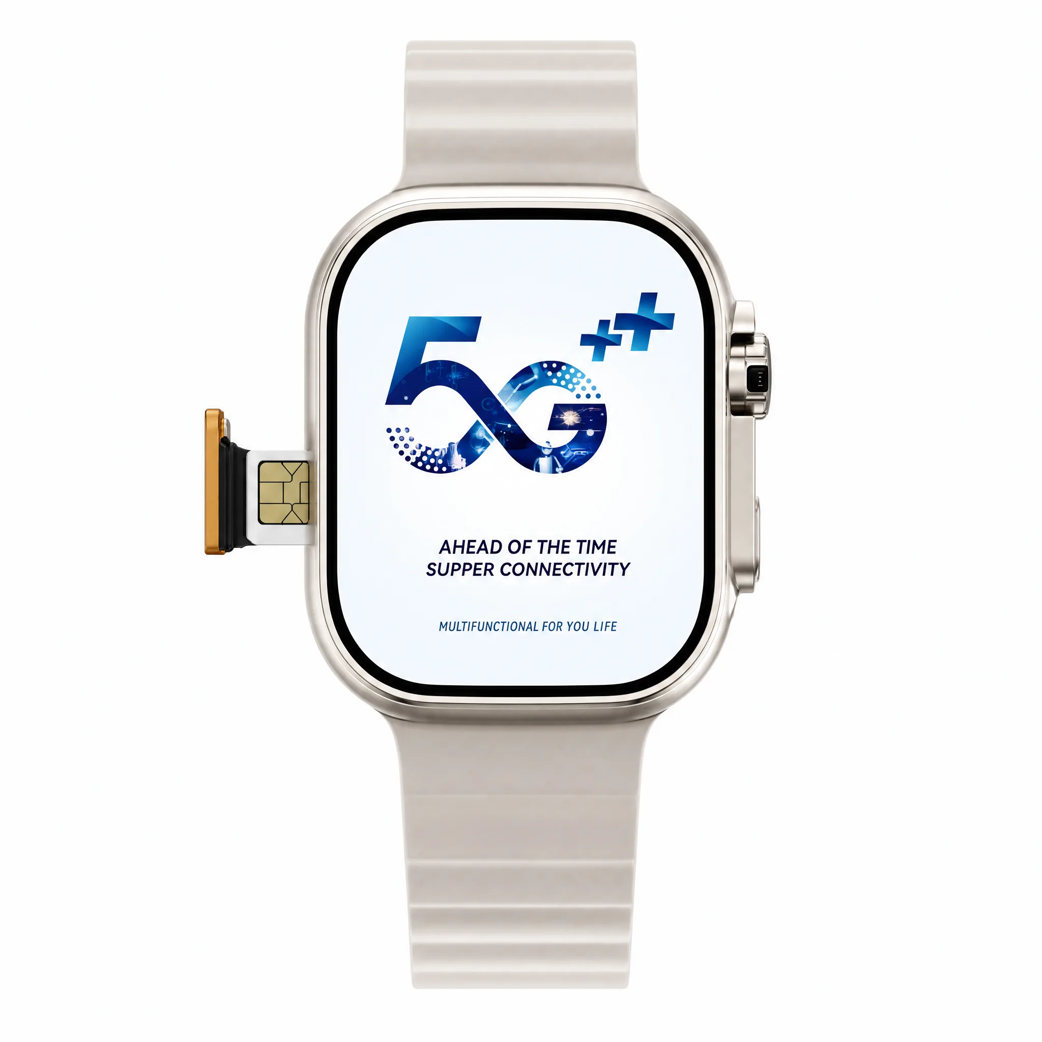 Ultra 3 AI 5G com chip SIM inserido na lateral do relógio